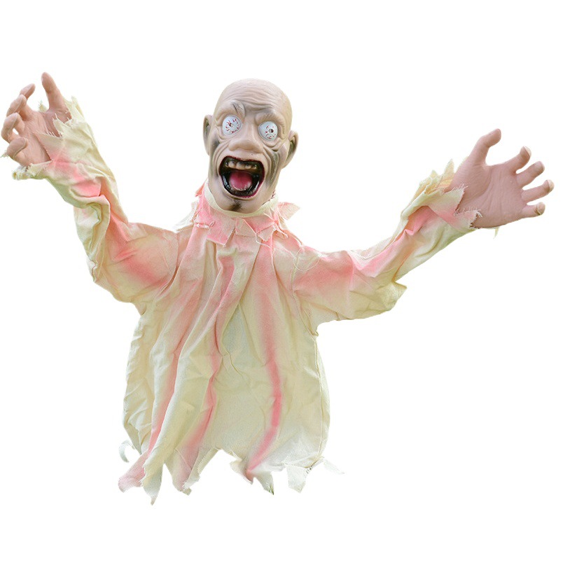 Swing fantasma de tamaño grande y pequeño (enchufe de tierra) - Decoración de Halloween, nuevo y popular en Amazon, con control de voz, accesorio de miedo