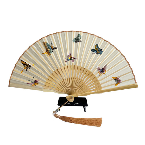 Laochangmen Suzhou embroidery fan embroidery folding fan ancient fan cheongsam Su embroidery double-sided embroidery women's fan Chinese style