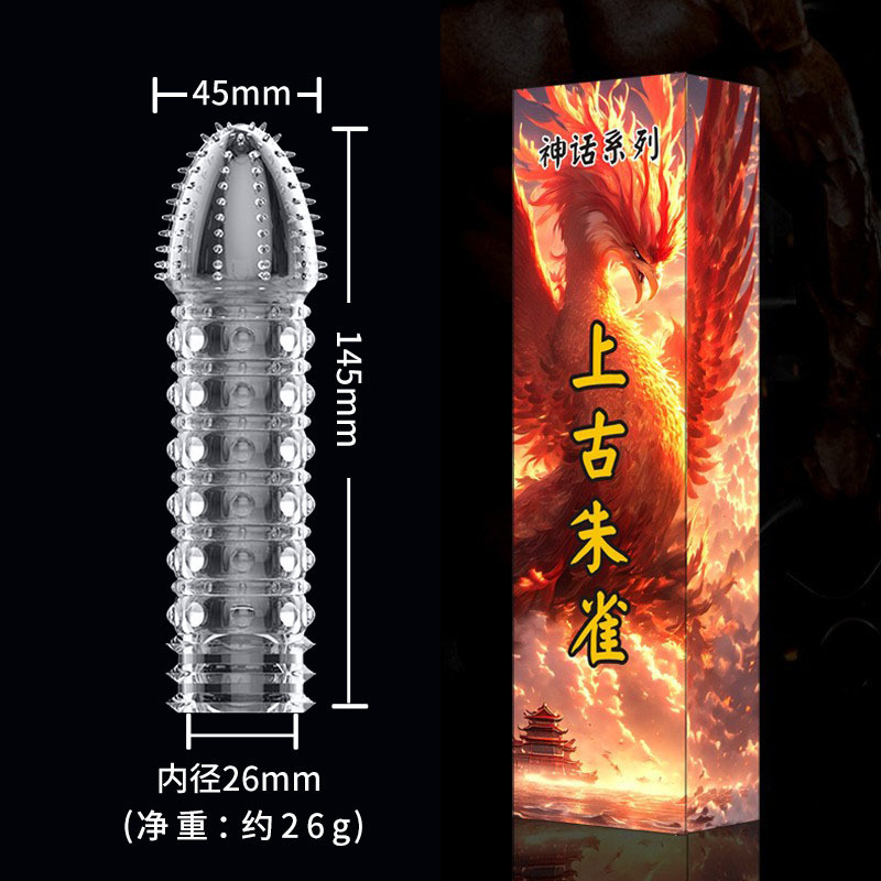 Four-Pronged Wolf Tooth Textured Condom Sleeve with Spiked Stimulation and Delay Lock — detail image 8