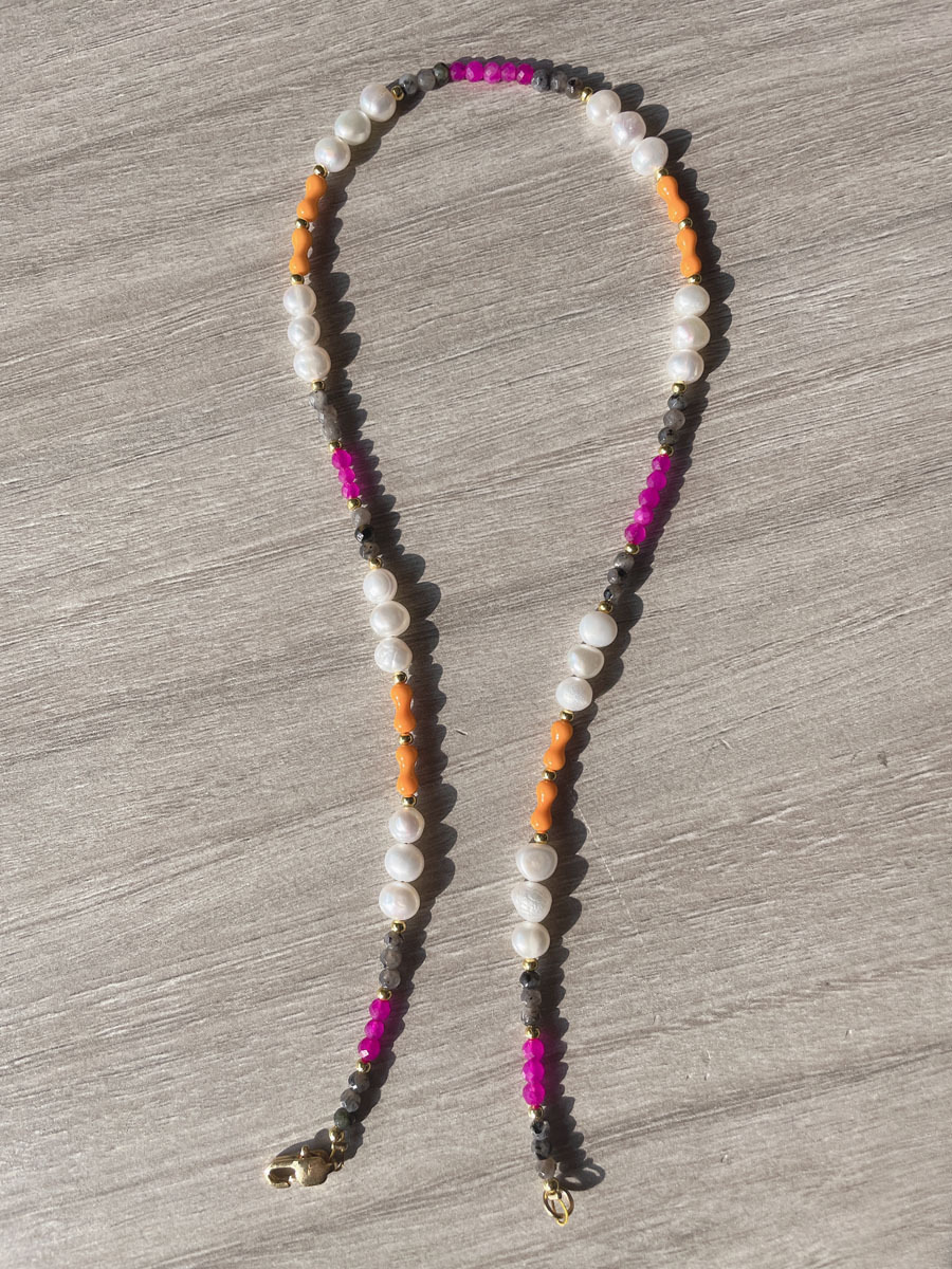 40g Weight Beads Pendant Material Necklace Classification Titanium Steel Chain Material 1 Piece Quantity Holiday, Daily Occasion natural stone, Freshwater Pearl, Titanium Steel Material Geometric Pattern Women's Gender Irregular, Chain Design Simple Style Style Simple Style Geometric Natural Stone Freshwater Pearl Titanium Steel Necklace In Bulk 36