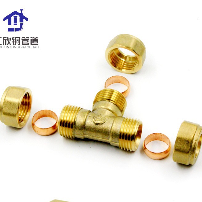 Dzr latón estándar británico tarjeta manga codo accesorios de latón tarjeta manga de tres vías tarjeta manga directa 15-50