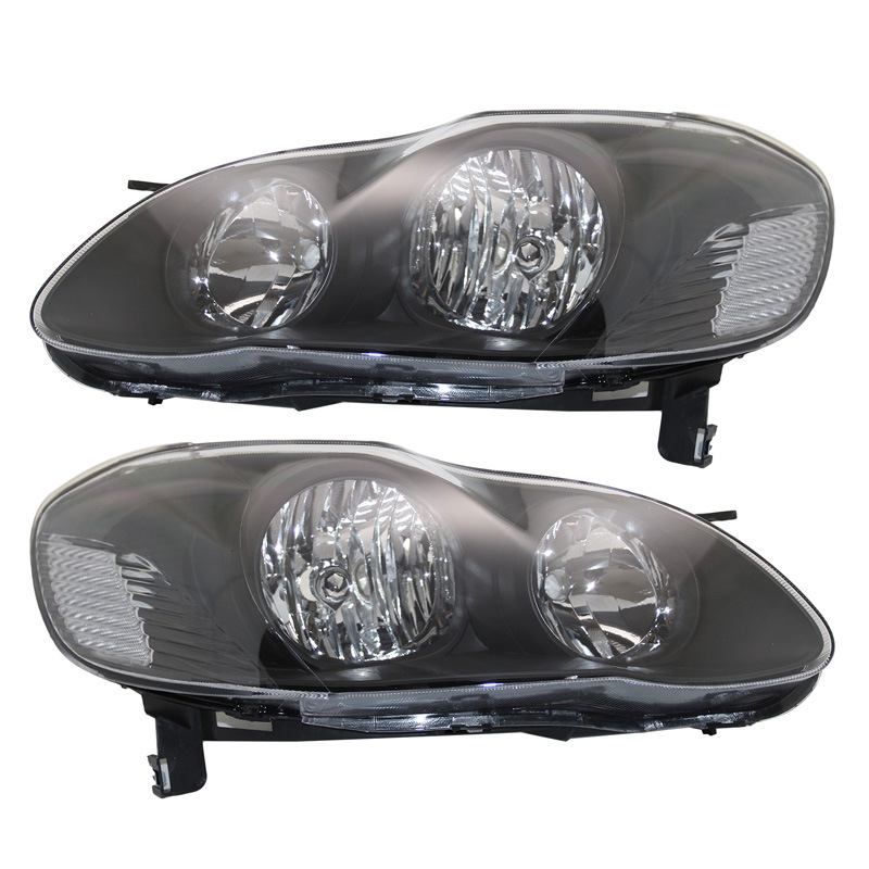Adecuado para Toyota 03-08 Carola negro con reflector blanco faro halógeno coche original semi-montaje