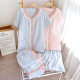 Pajamas Pure Cotton Women's Summer A Short-sleeved Trousers Cotton Yarn Three-piece Set Double-layer Gauze Women's Home Clothes suit