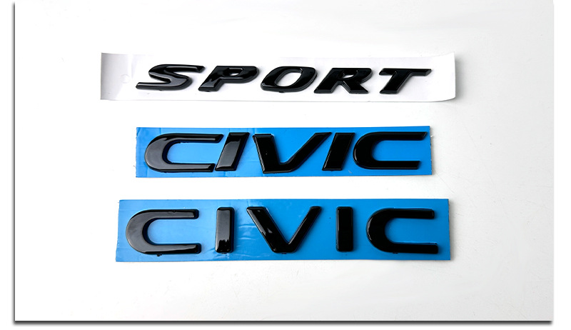 Black Knight Grille Rear Emblem CIVIC Lettering for Honda Civic 10th/11th Gen