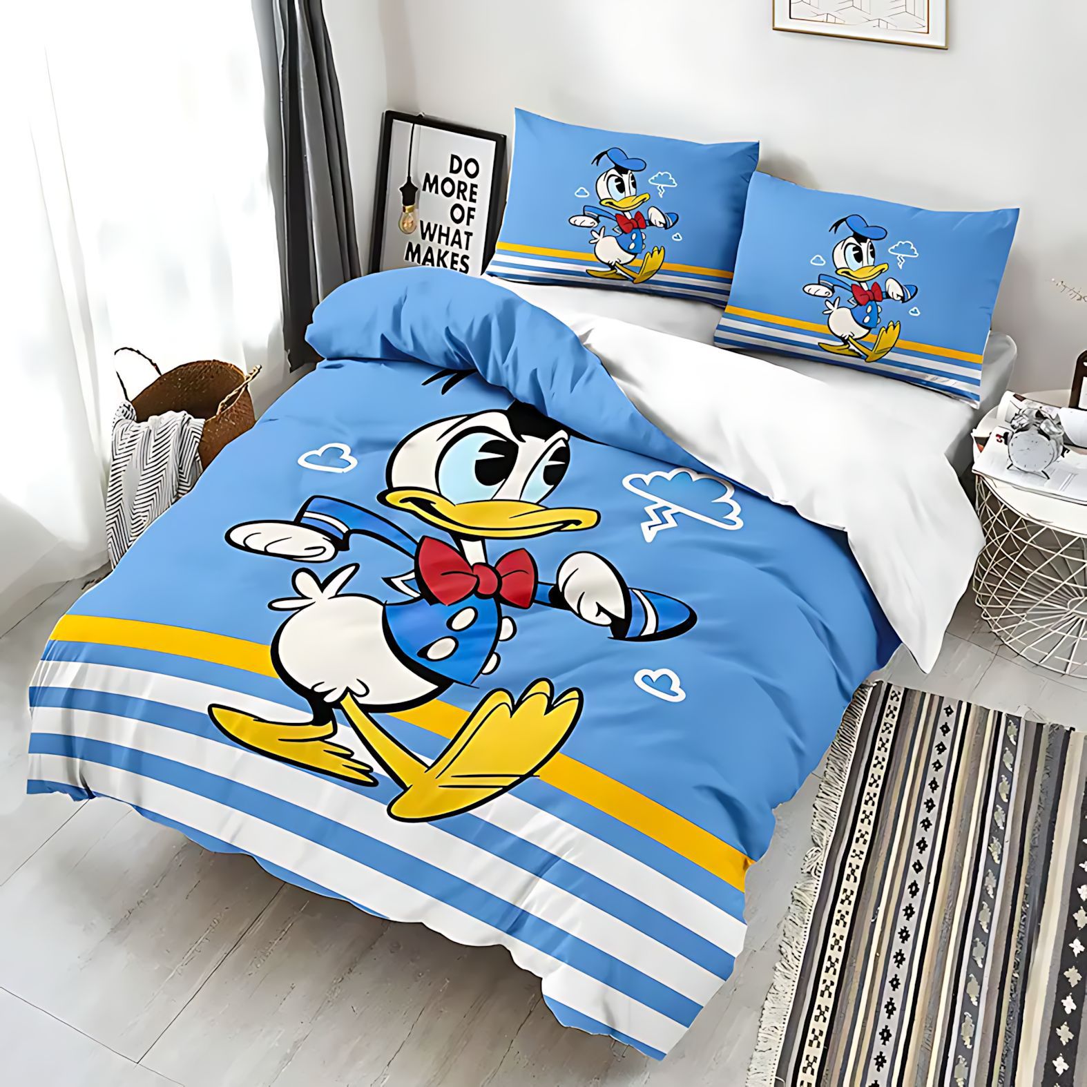 TEMU / JIT nuevos productos transfronterizos colcha de cama de impresión digital de dibujos animados encantadores Donald