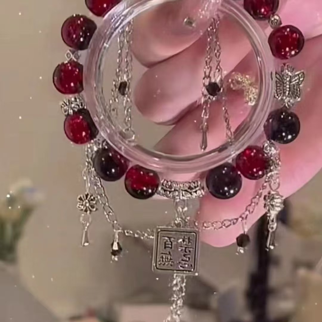 Cien Guan Ben Ben cientos de tabúes de alto valor facial impresión derivada pulsera china ins muñeca di pulsera antigua