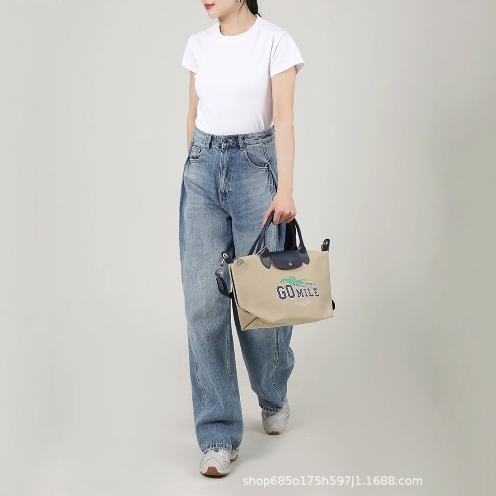 现货法式mini饺子包2024新款加厚帆布学院风手提包迷你单肩斜挎包