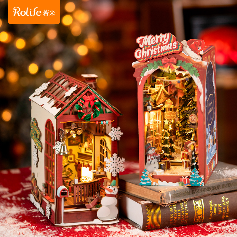 Rollife Ruo Lai Street View Set Book Li Diy House Book Room Secret Land Escritorio Decoración Juguetes Regalo de cumpleaños