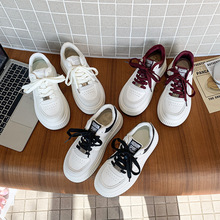 依思Q厚底小白鞋女2025新款爆款小个子增高女鞋百搭红色休闲板鞋