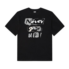 ins易搭打底衫印花体恤五分袖男士短袖t恤夏季潮流港风宽松情侣装