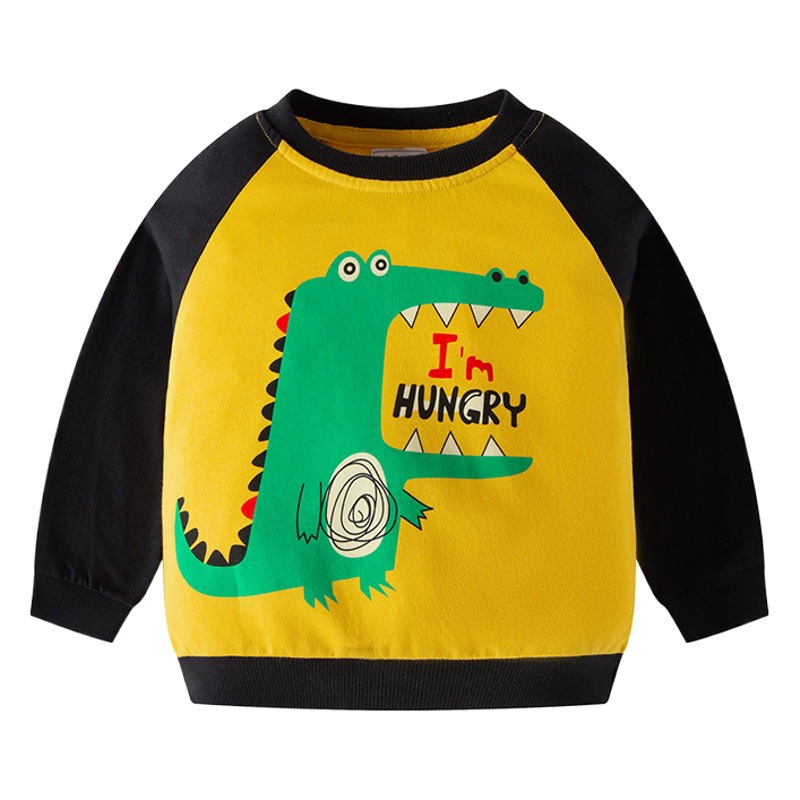 Los nuevos niños del otoño del bebé de la manga del raglán dinosaurio estilo coreano suéter de algodón suéter de los muchachos de manga larga ropa para niños al por mayor