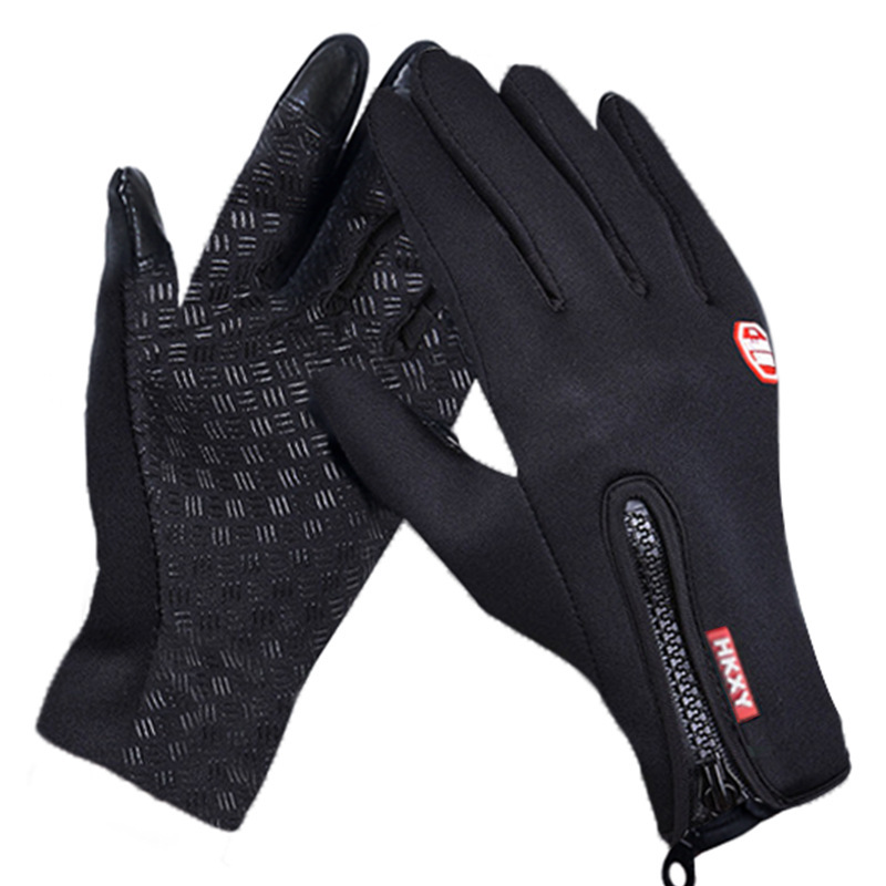 Guantes de pantalla táctil invierno cálido hombres y mujeres que montan deportes al aire libre antideslizante nieve escalada cremallera motocicleta guantes de lana