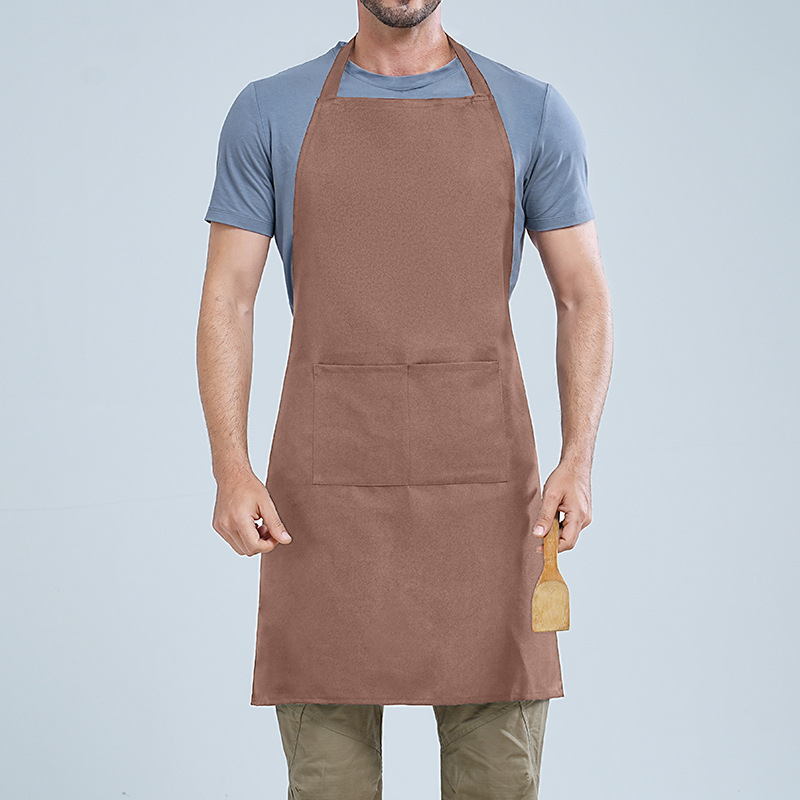 Transfronterizo Amazon halter poliéster delantal logotipo personalizado restaurante occidental café ropa de trabajo hogar cocina delantal