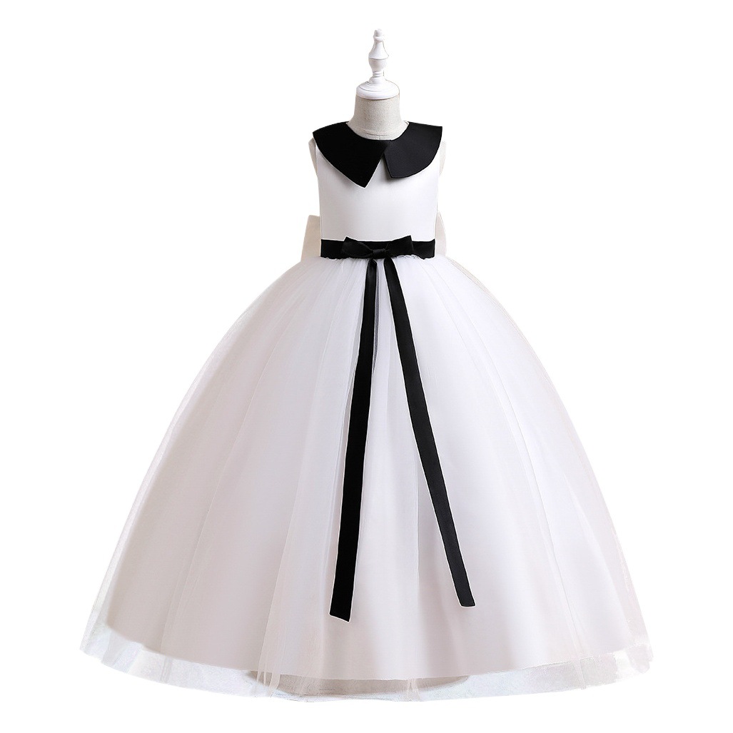 Verano nuevas niñas vestido de comercio exterior niños host vestido rendimiento pettiskirt arco princesa malla falda