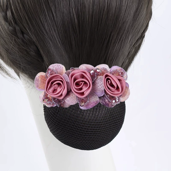 Pink three-flower fine mesh head flower
