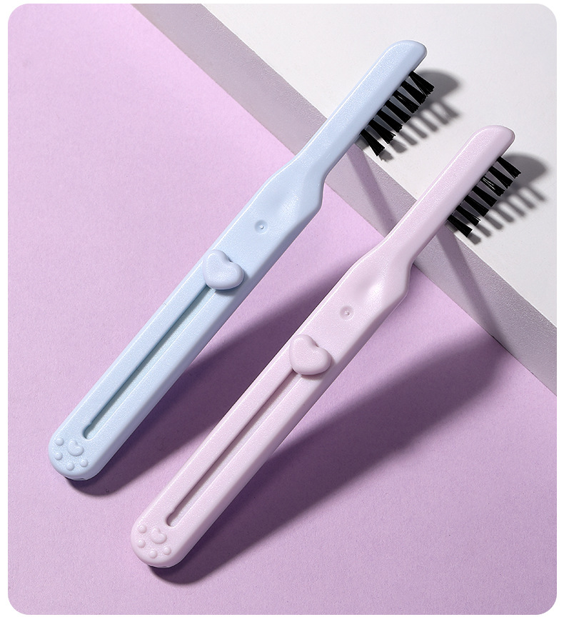 LMLTOP Dual-head dual-purpose eyebrow comb, eyebrow trimmer, integrated cat paw telescopic portable eyebrow scraper, 2-piece set SY343 undefined