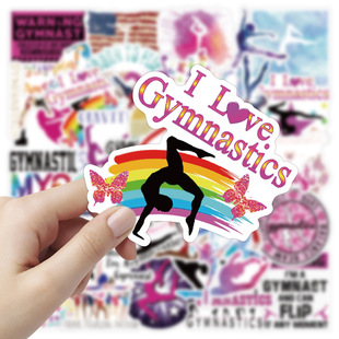 50 sheets yoga fitness exercise gymnastics graffiti stickers computer phone case waterproof gymnastics sticker