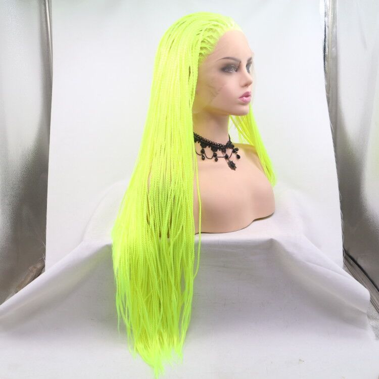 Europa y América NEWLOOK Front encaje moda nuevo cabello largo trenza peluca transfronteriza Lace Front Wigs