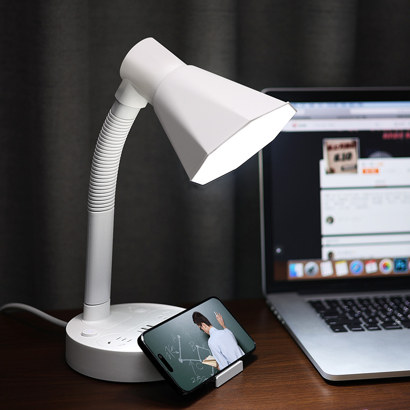 多功能台灯学习专用护眼小台灯家用USB插座卧室床头灯七色小夜灯