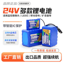 24v锂电池大容量广告灯箱LED展示柜户外音响18650锂电池25.2v6串