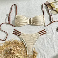2025 новый Amazon европейский и американский цвет сшитый сексуальный bikini купальник женский трехточечный пляжный спа-купальник