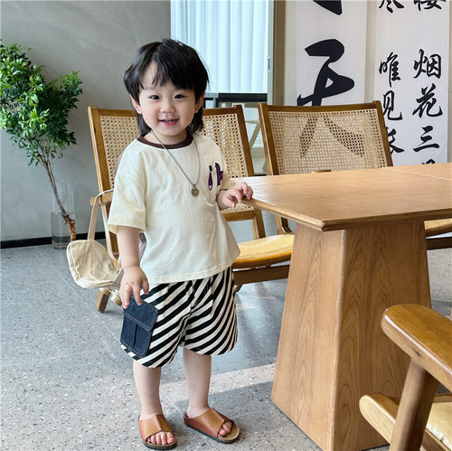 Children's summer clothes, boys' short-sleeved t-shirts 2024 new style, small and medium-sized children's pure cotton summer style boys' summer tops trendy