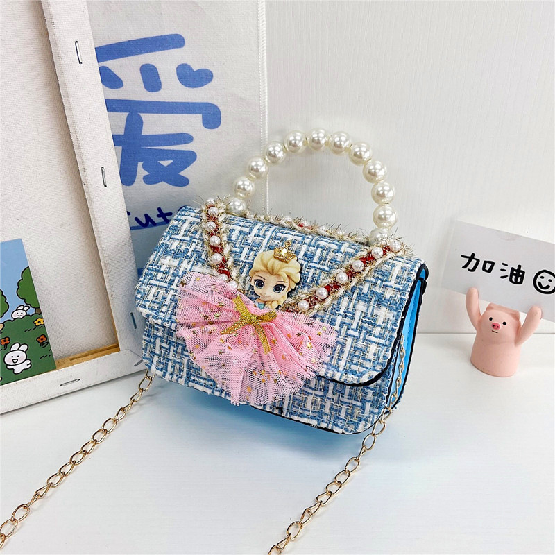 Bolso para niños 2021 nueva niña linda bolsa de mensajero moda princesa perla bolso cadena bolsa de hombro