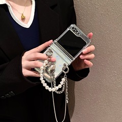 鐳射愛心卡紙適用三星zflip 5摺疊屏手機殼Galaxy ZFLIP3/4保護套