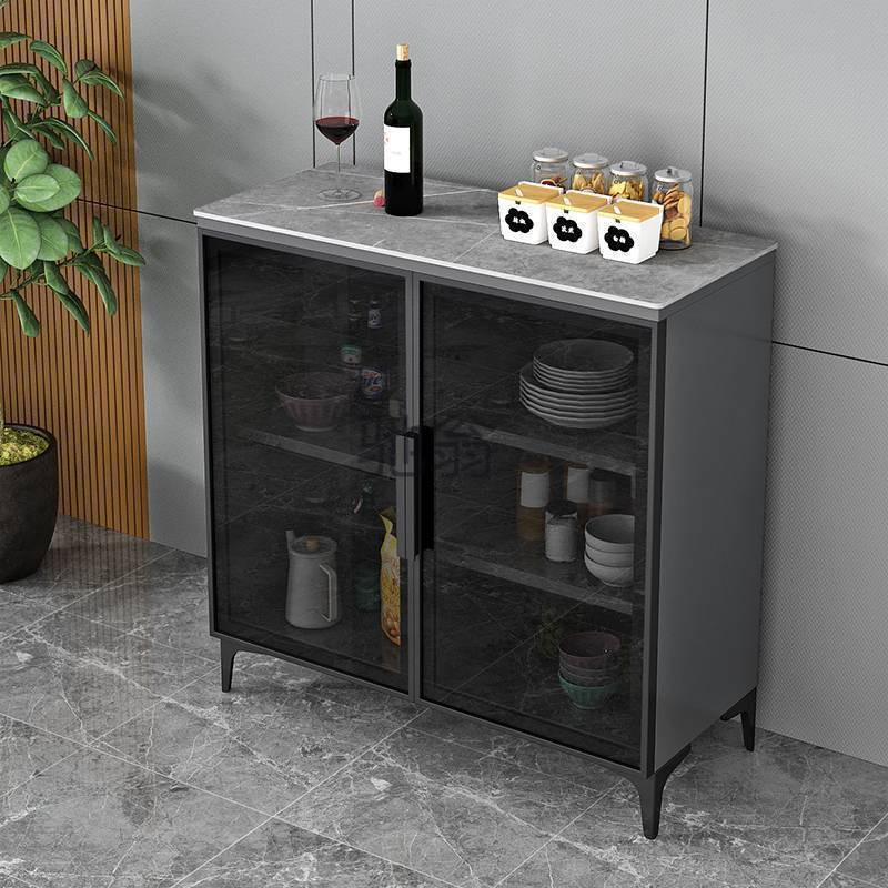 Lw0 New Entry Light Luxury Rock Board Sideboard Cabinet Living Room Tea Cabinet Wine Cabinet Wall-Side Integrated Multi-Functional Kitchen Cupboard Collection