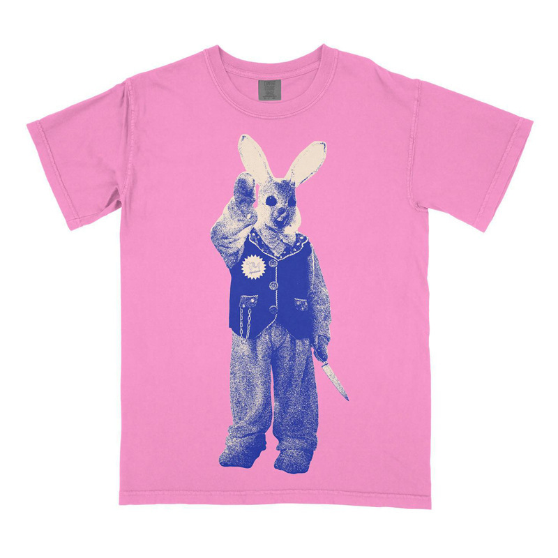 Original Design Plush Killer Rabbit American Street Fashion Brand Loose oversize Fashion Play Pink T-Shirt Original Design Plush Killer Rabbit American Street Fashion Brand Loose oversize Fashion Play Pink T-Shirt