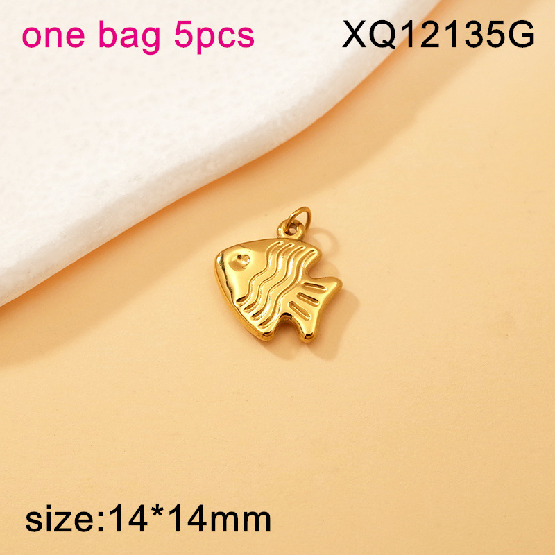 Accesorios de joyería de acero de titanio Serie de vida marina Concha Concha Estrella de mar Tortuga Collar de bricolaje Accesorios de pulsera colgante