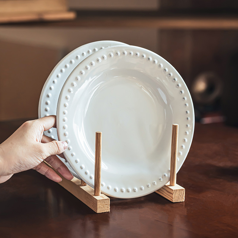 De alto valor, luz, lujo, cuentas en relieve, cerámica, platos poco profundos, platos occidentales, platos de postre, platos de todo fósforo, platos de desayuno al por mayor