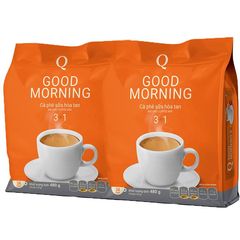 Bulk wholesale Vietnam Q brand coffee 3-in-1 instant coffee 480g rich flavor 24 small bags aroma breakfast coffee