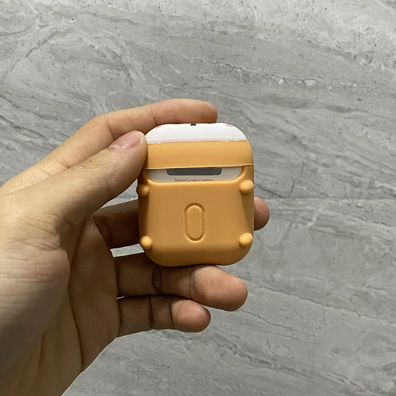 Силиконовый защитный чехол (Apple AirPods) мультимонстрый милый с карабинчиком, лёгкий
