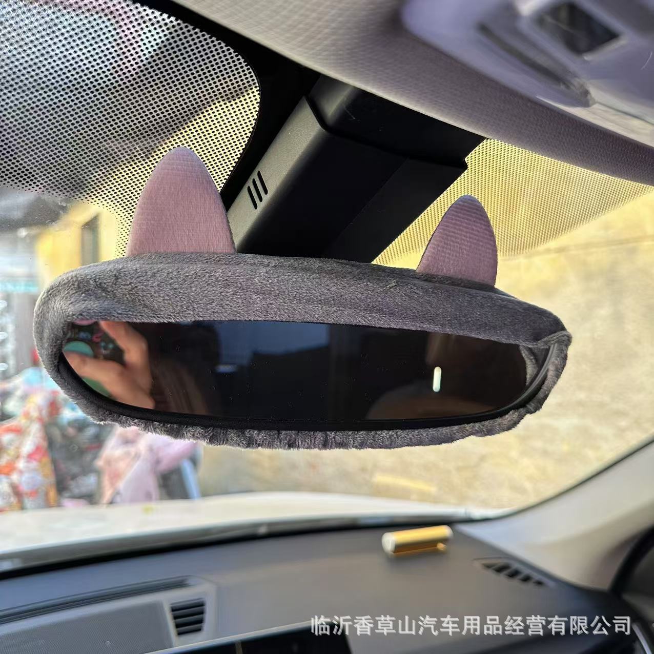 Transfronterizo Amazon automóvil interior cubierta de espejo retrovisor de automóvil hombre y mujer decoración ultra suave encantadora cubierta de espejo retrovisor de dibujos animados