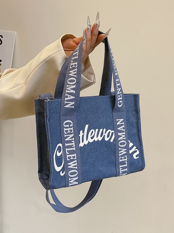 GentleWoman hombro letras bolso de lona portátil 2025 nuevo tailandés nicho transfronterizo bolso de hombro