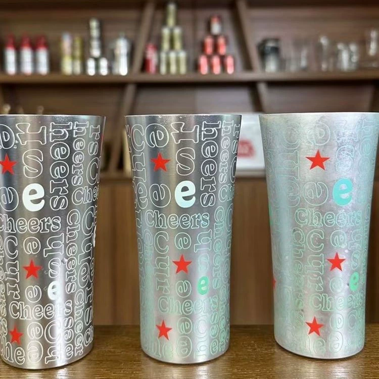 Пивная кружка, алюминиевая чашка, меняющая цвет, металлическая чашка, известная в Интернете чашка, меняющая цвет, коллекционное украшение Heineken Heineken Star, серебряная чашка, ведро для льда.