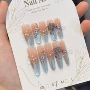 精品美甲雕花金属假指甲