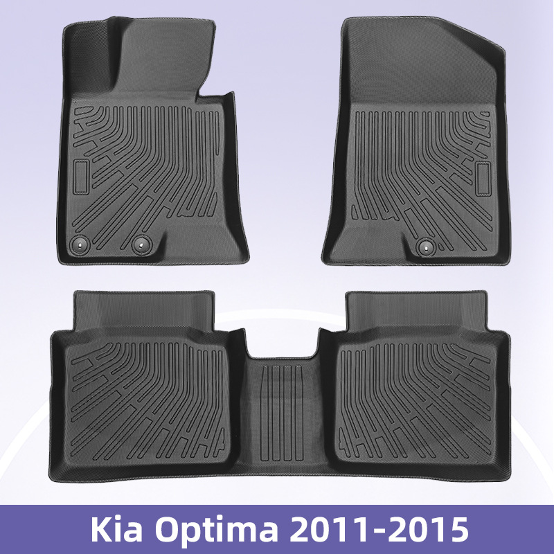Para el Kia Optima 2011 - 2015, almohadillas de pie 3D TPE para todo el tiempo, almohadillas de piso para el maletero