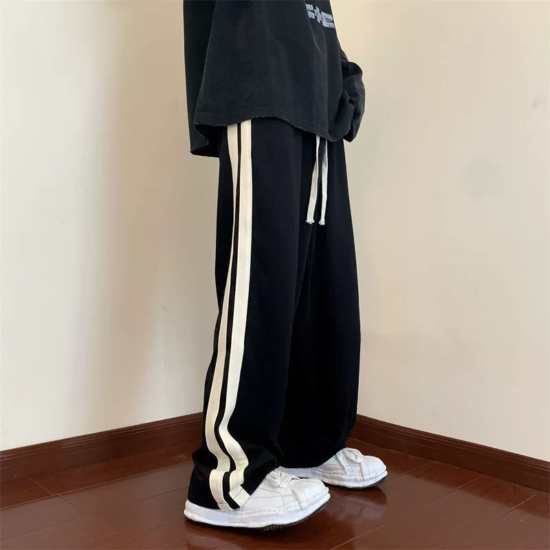 Брюки oversize корейского стиля, свободный крой летние тонкие, размеры M–4XL, чёрные/тёмно-коричневые
