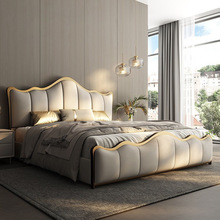 【高定版】轻奢真皮床主卧家用1.8米1.5米小户型软包双人卧室皮床