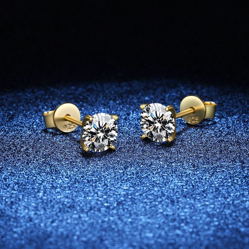 1 Pair Quantity Daily Occasion 1 Pair Sterling Silver Moissanite Zircon GRA Certificate Geometric Earrings