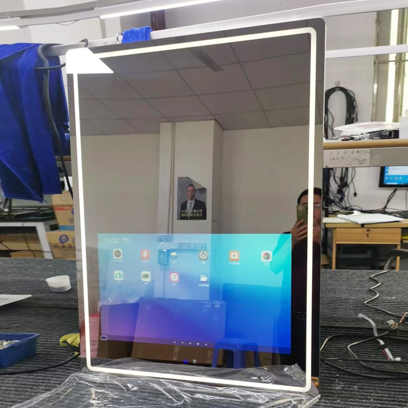 卫浴镜面广告机 洗手间镜面广告机 健身安卓镜面一体机 化妆镜面