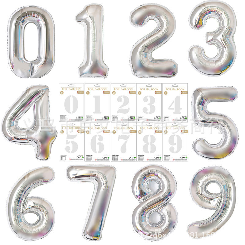 Suministros de fiesta transfronterizos accesorios de foto de cumpleaños globo embalaje de tarjeta de papel independiente globo de película de aluminio digital grande de 40 pulgadas image 22