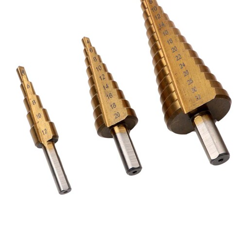 6pc combination of 3 step drills and 3 serrated drills cross-border 6-piece set pagoda reamer drill woodworking hole opener