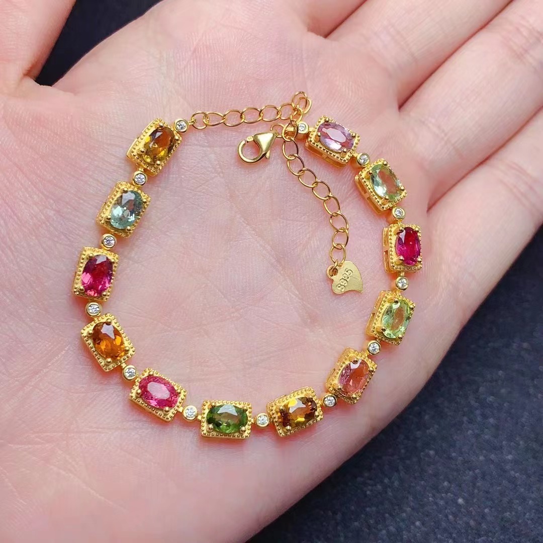 Organic rainbow stone inlay
