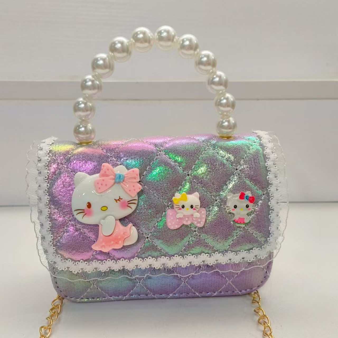 Bolso de mano de perlas, bolso de hombro, bolso para niños, bolso de cambio, bolso de accesorios, bolso de Año Nuevo, bolso de cadena, bolso pequeño