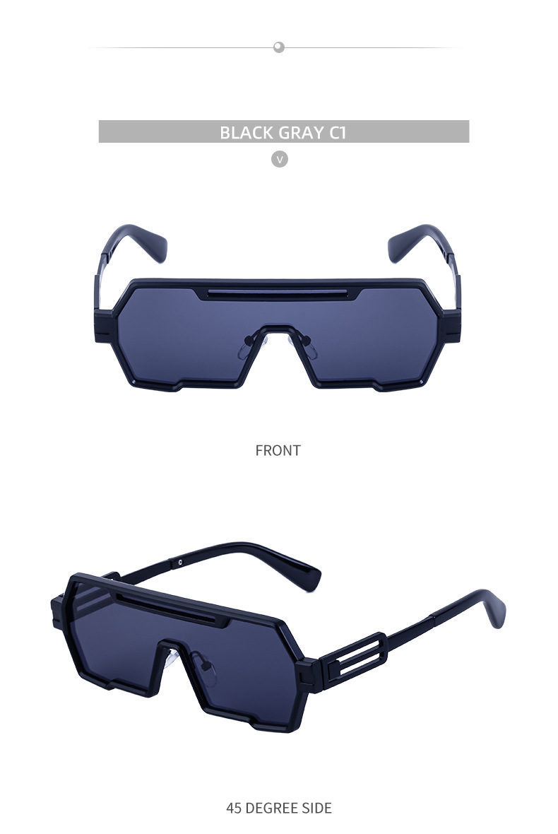 Steampunk One Piece Irregular Sunglasses For Men And Women_voghion.com