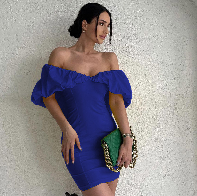 192g Weight Above Knee Dress Length Type Short Sleeve Sleeve Length Sheath Dress Dresses Type Polyester Fabric Type Mid Waist Waist Line Holiday Occasion Boat Neck Neckline Slim Fit Type Solid Color Pattern Summer Season Women's Gender Elegant Style Wholesale Women's Elegant Solid Color Holiday Boat Neck Short Sleeve Sheath Dress 38