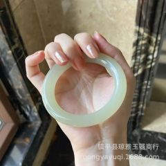 卸売り外蒙材青白玉太った円条晴水緑女史ブレスレット高模造和田青玉女金玉腕輪アクセサリー